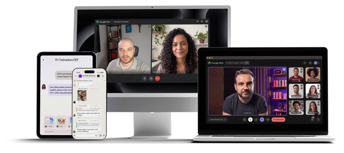 Aulas e sparrings ao vivo em laptop e celular